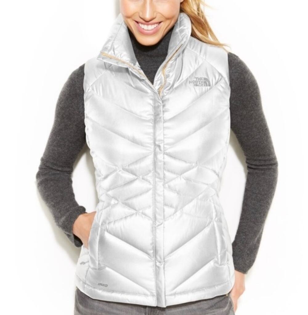 The North Face Aconcagua 550 Puffer Vest Womens Small White Goose Down Gorpcore